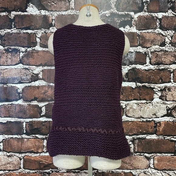Fenn Wright Manson Vest Women's L Large Purple Crochet Cotton Ribbon - Picture 11 of 15